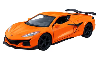 Produktbild von CHEVROLET CORVETTE Z06 2023 Modellauto aus Metall mit Rückzug Modell Auto Spielzeugauto 12 (Orange)