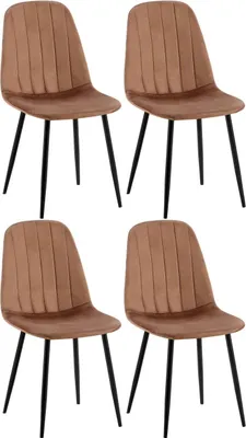 Produktbild von 4er Set Esszimmerstuhl Baxter Samt braun