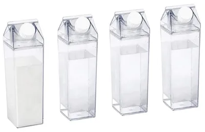 Immagine prodotto di Bottiglie riutilizzabili - 4 pezzi da 500 ml, trasparenti - senza BPA