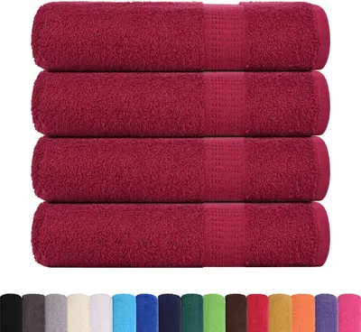 Produktbild von vidaXL Handtücher FROGN 4 Stk. Bordeaux 50x100 cm 360 g/m²