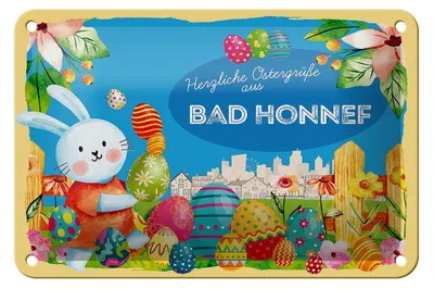 Produktbild von Blechschild Ostern Ostergrüße 18x12cm BAD HONNEF Geschenk