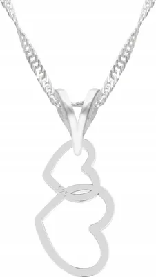 Image de Collier en argent avec deux cœurs, deux cœurs, ARGENT 925