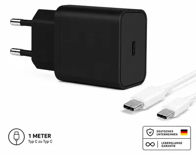 Obrázok produktu pre Rýchla nabíjačka USB-C s káblom, univerzálny napájací adaptér, 45 W – čierna / typ C, 1 meter