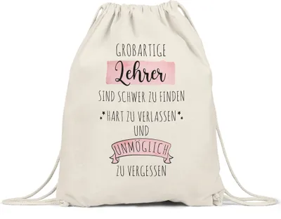 Produktbild von Großartige Lehrer Sind Schwer Zu Finden Turnbeutel Gymsack  Dankeschön Geschenk Hart Zu Vergessen