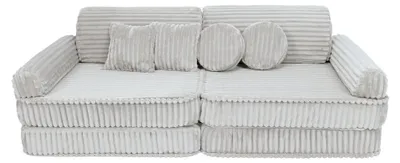 Zdjęcie produktu dla 10-częściowa modułowa sofa dziecięca CHURROS z aksamitu, z pianką OEKO-TEX, do zabawy