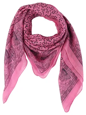 Produktbild von Baumwollschal - Elefant - rosa - schwarz - Quadratisches Halstuch - Quadratisches Halstuch