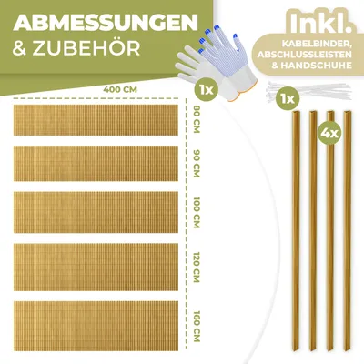 Produktbild von KESSER® PVC Sichtschutzmatte Sichtschutzzaun Balkonverkleidung Windschutz verstärkte Lamellen für Garten Balkon & Terrasse Balkonumrandung inkl Kabelbindern, Abdeckung & Handschuhe