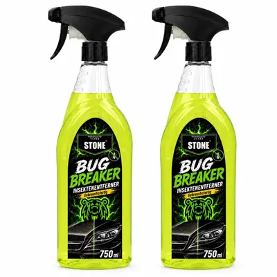 Produktbild von STONE Bug Breaker Insektenentferner 750 ml – Auto Insektenreiniger für Lack, Glas & Kunststoff, gebrauchsfertig für Motorhaube, Stoßfänger - 2er Set