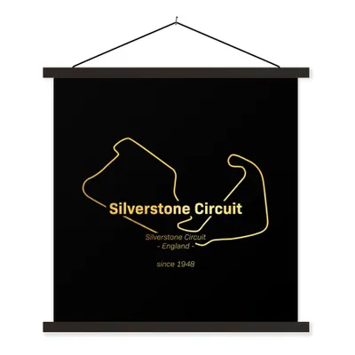 Produktbild von MuchoWow® Textilposter England - Formel 1 - Rennstrecke 60x60 cm mit schwarzem Rahmen - Posteraufhänger