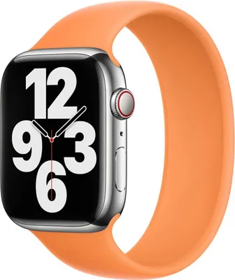 Productafbeelding van Apple Siliconen solobandje voor de Apple Watch | 38/40/41/42 mm - Maat 8 - Marigold