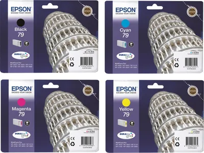 Zdjęcie produktu dla Epson Oryginalne wkłady drukujące 79 zestaw 4 czarny, cyjan, magenta, żółty (OPC13T79114010)