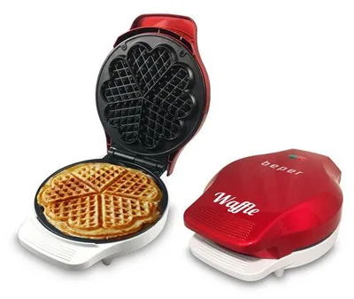 Obrázok produktu pre Beper BT.603Y, 5 wafle/waflí, Srdce (tvar), Červená, Biela, 1000 W, 185 mm, 235 mm