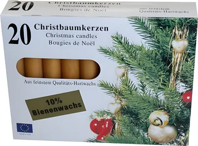 Obrázok produktu pre Stromové sviečky 20 prírodný 10% včelí vosk - cca 13X100mm