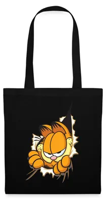 Produktbild von Spreadshirt Garfield Hier Ist Garfield Stoffbeutel, One size, Schwarz