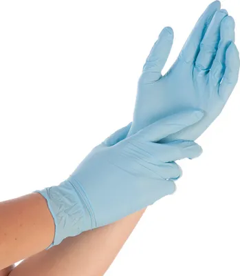 Produktbild von HYGOSTAR Nitril-Handschuh CONTROL L blau gepudert 100 Stück
