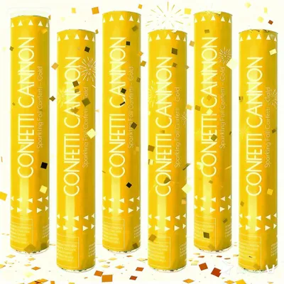 Konfetti-Kanonen gold 30 cm 6 Stück Reichweite 4,5–6 m
