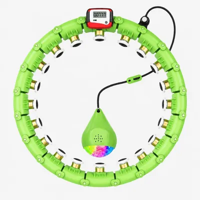 Produktbild von Smart Hula Hoop Reifen in Grün mit Massageköpfen, Zähler & Gewichtsball – verstellbarer Fitnessreifen für Zuhause