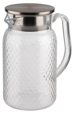 Produktbild von APS 10692 Saft-/Wasserkanne, Polycarbonat/Edelstahl, 1 Liter, Ø 10 cm, Höhe 19 cm