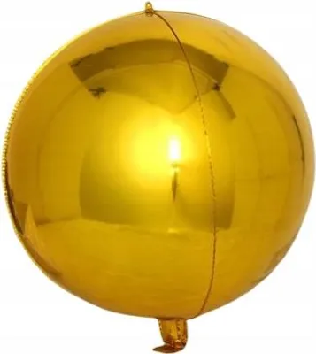 Zdjęcie produktu dla JEDNA SZTUKA Balon ZŁOTY 4D w kształcie ZŁOTEJ KULI 43cm Balon ZŁOTY EXCLUSIVE EVENT