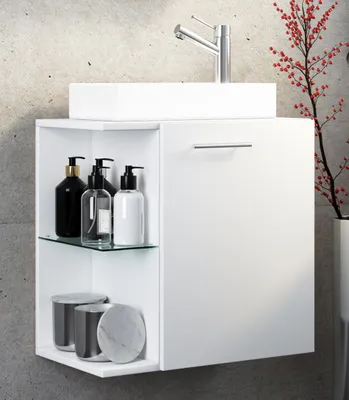 Produktbild von VCM 2-tlg Set | Waschplatz für Gäste WC | Gästebad | Waschtisch Toilette | Badezimmer Set – Hausa