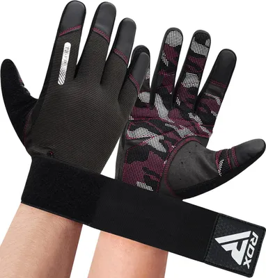 Produktbild von RDX Gewichtheberhandschuhe fürs Fitnessstudio, gepolsterte Fitnesshandschuhe mit vollen Fingern, atmungsaktive, rutschfeste Fitness-Trainingshandschuhe für Männer und Frauen