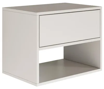 Produktbild von Selsey Framme – Nachttisch hängend mit Schublade und Fach, Weiß, 50 cm