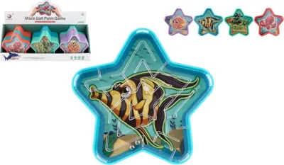 Obrázek produktu pro Bludiště hlavolam s kuličkou hvězda plast 9cm - mix barev