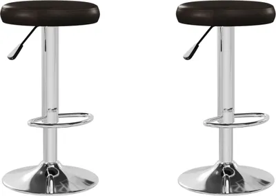 Image de Tabourets de bar lot de 2 marron similicuir