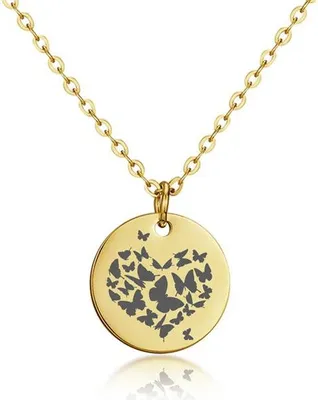 Produktbild von SILBERKETTEN STORE Halskette mit Anhänger Butterfly - Edelstahl, gold, Länge 45cm - 45cm
