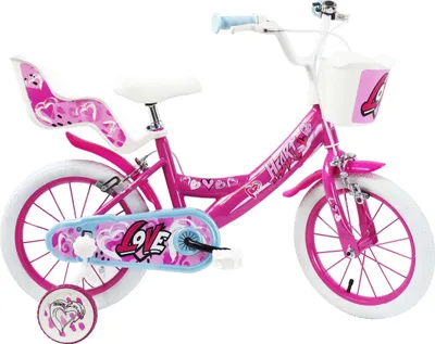 Obrázek produktu pro F.lli Schiano Sch Heart 14" – Dívčí Kolo (4–6 Let), Kola 14", Ocelový Rám, S Doplňky – Růžová Barva