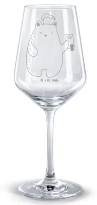 Produktbild von Mr. & Mrs. Panda weinglas graviert Bär Prüfung - Transparent - Geschenk, Prüfungen, Zeugnis, Abitur, glas für rotwein, wein, Abschlusszeugnis, Bestanden, Bordeauxglas