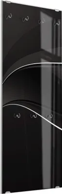Produktbild von DEQORI Kleiderhaken aus Glas 50x125 cm 'Dunkle Wellengrafik' Wand Garderobe Paneel Haken