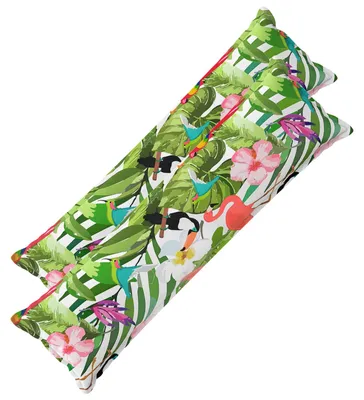 Productafbeelding van vidaXL Kussenhoezen, 2 stuks, HOUTEN, zwart, 40 x 145 cm, polyester