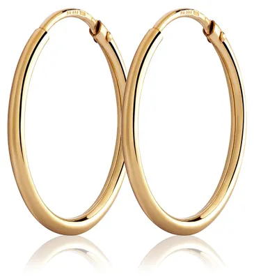 Produktbild von NKlaus Paar klassische Creolen, 585 Gelbgold, 14 Karat, 20mm
