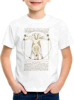 Produktbild von style3 Vitruvianische Kuh Kinder T-Shirt rind bauernhof vinci mensch
