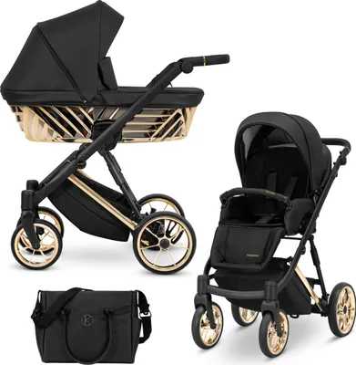 Image de Poussette Kunert IVENTO Glam 2 en 1 en , rose métallisé avec cadre doré