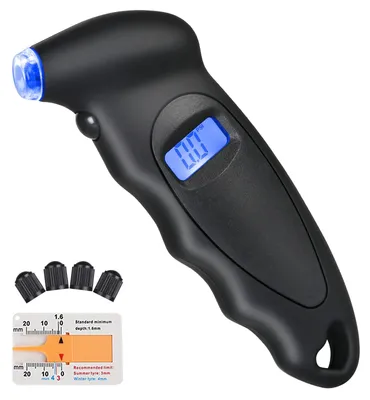 Produktbild von Digitales Reifendruckmessgerät Reifendruckprüfer - Großes LCD-Display - 0-150 psi - Für Auto, Fahrrad und Motorrad