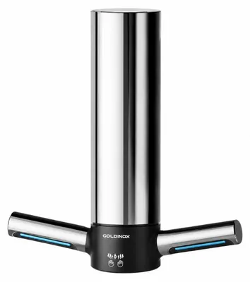 Produktbild von Handtrockner mit Infrarotsensor, "POWERFUL FUSION"-Design aus Edelstahl und PREMIUM-HEPA-Filter – GOLDINOX