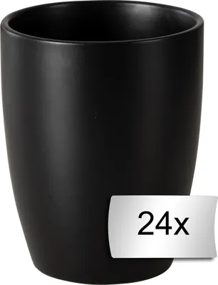 Produktbild von Kaffeebecher - Schwarz matt - Steingut - 24er Set