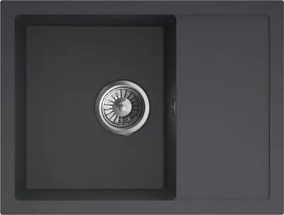 Produktbild von Granitspüle - Spülbecken - Küchenspüle - 58 x 44cm - Black Metallic - Einbauspüle - Kratzfest, Elegant, Platzsparend, mit Siphon, Berto 58