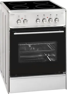 Zdjęcie produktu dla Exquisit ECM6-4 Inox, Kuchenka wolnostojąca, Stal nierdzewna, Obrotowy, Stal nierdzewna, Przednie, Ceramiczna