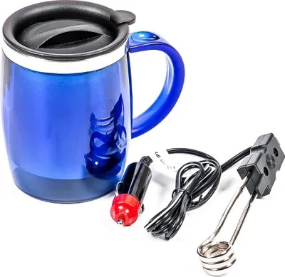 Produktbild von Thermobecher mit Tauchsieder ALL Ride für Zigarettenanzünder, Deckel mit 2 Trinköffnungen, Spannung 24V, Leistung ca. 200W