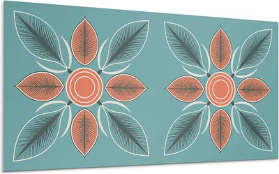 Produktbild von Blumenmuster Mit Blättern – Selbstklebende Fliesen – Wandverkleidung – Wandpaneel – PVC Fliesen – Vinylflisen – PCV Flisen – Selbstklebend – Wanddeko – 6 Stück 60 x 30 cm