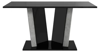 Produktbild von MIRJAN24 Couchtisch Doha 2, Wohnzimmer Kaffeetisch (Farbe: Schwarz Hochglanz / Beton)