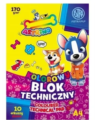 Obrázok produktu pre Astra Blok Techniczny Kolorowy A4 10 Kartek
