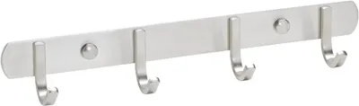 Imagen del producto de Perchero con 4 ganchos, acero inoxidable cepillado, 300 mm, para pasillo