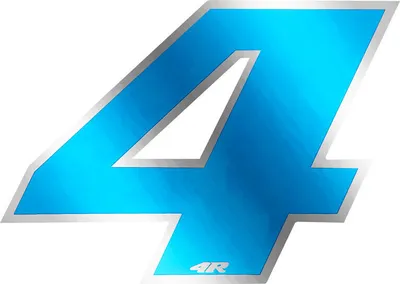 Immagine prodotto di Adesivo numero di gara per moto "4" blu 65 x 85 mm