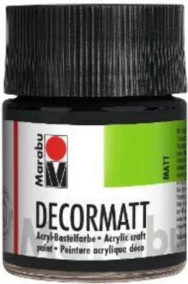 Produktbild von Decormatt Acryl - Schwarz 073 50 ml. Packung mit 6 Stück