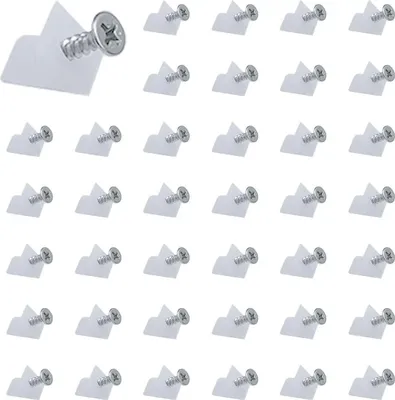 Produktbild von 100 Stk Rückwandverbinder, Schubladen Keile, Durchhängende Schubladenböden, Schrankrückwand, Kunststoff Rückwandhalter mit Schrauben - Weiß