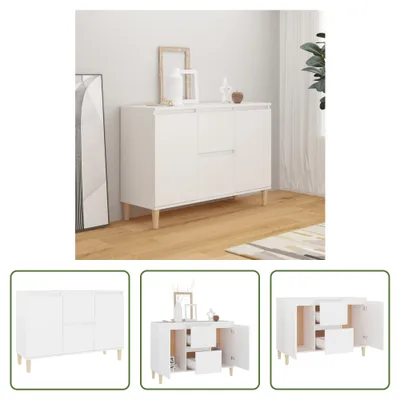 Produktbild von The Living Store Sideboard Weiß 103,5x35x70 cm Holzwerkstoff